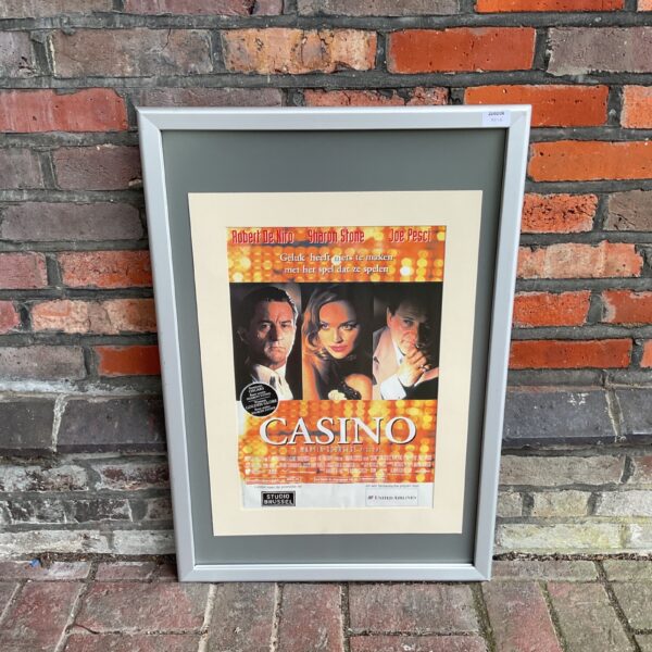 Framed Casino movie poster starring Robert De Niro and Sharon Stone.