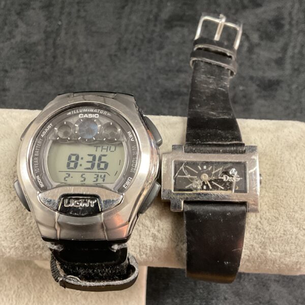 Casio digital watch and D&G watch needing attention, vintage wristwatches.