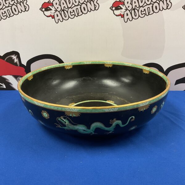 Large 38cm Chinese Dragon Bowl in Cetem ware style.