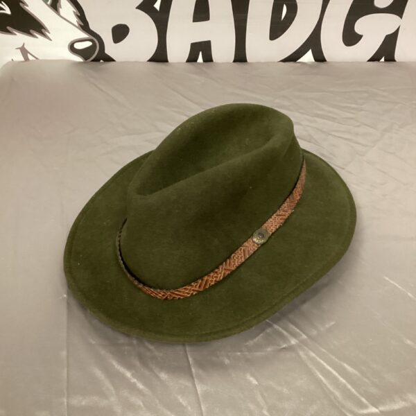 Green Christy & Co. felt hat size XL, vintage style.