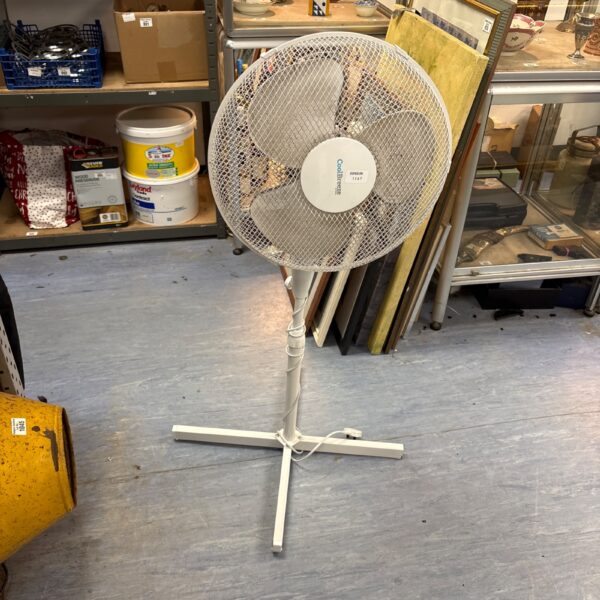 White Coolbreeze standing fan for restoration or display.