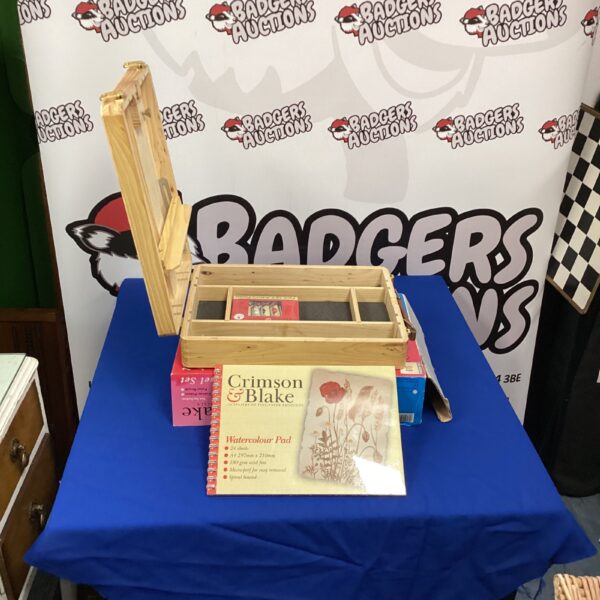 Vintage Crimson and Blake watercolour table easel set for artists.