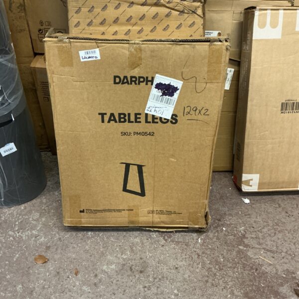 Black metal Darphe table legs for furniture projects.