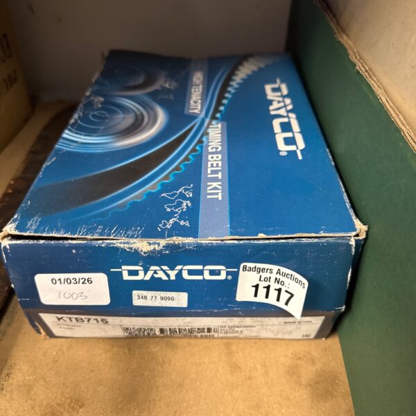 Sealed Dayco KTB715 timing belt kit for Citroen and Ford engines.