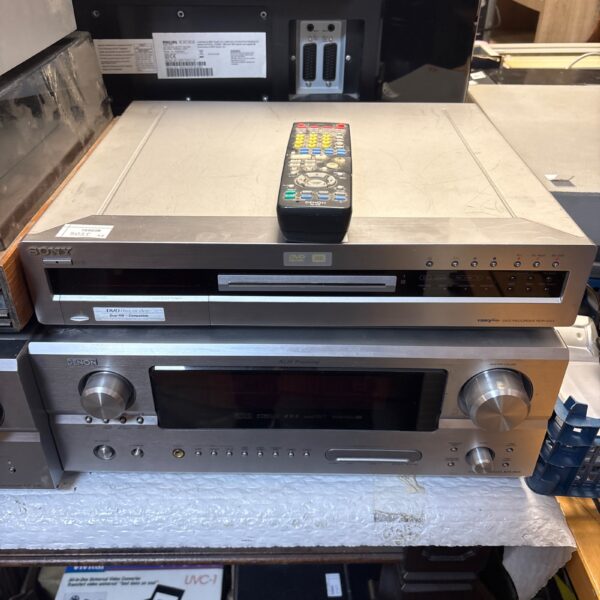Denon AVR-2805 AV receiver and Sony RDR-GX4 DVD recorder in used condition.