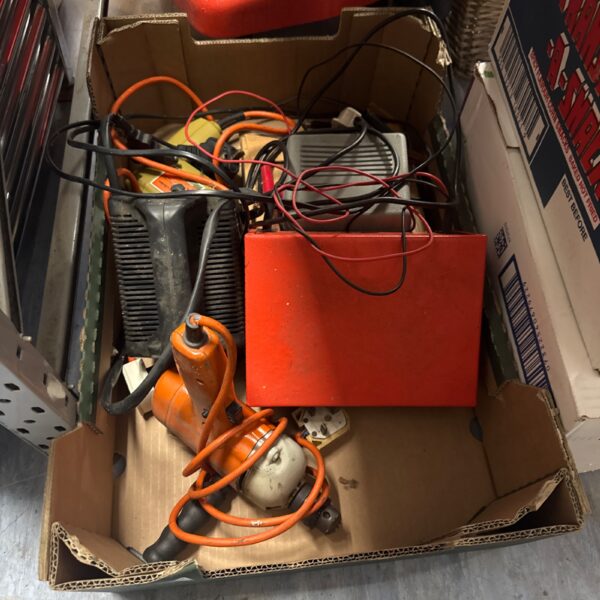 Drill and charger lot from shed clearance, tools for DIY projects.
