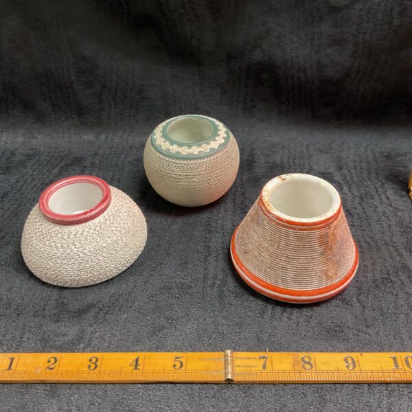 Vintage Dudson ceramic match holder pots in cream shades.