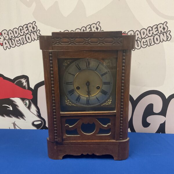 Antique Durrat & Son oak mantle clock for collectors.