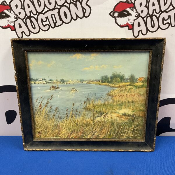 Tranquil Dutch canal scene oil painting from Streefkerk.