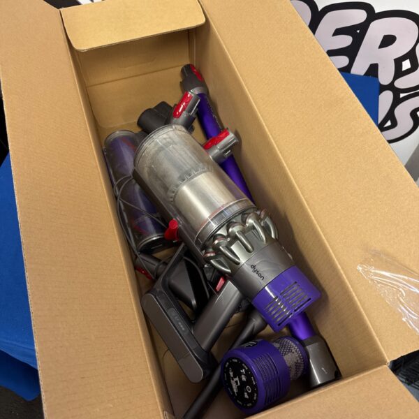 Used Dyson V10 Animal cordless vacuum cleaner in box.