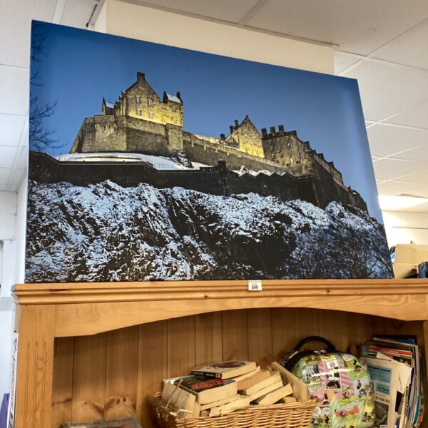 Vibrant canvas print of Edinburgh Castle in Scotland.