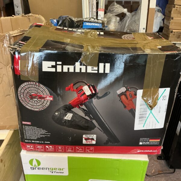 Einhell garden vacuum set for leaf and debris cleanup.
