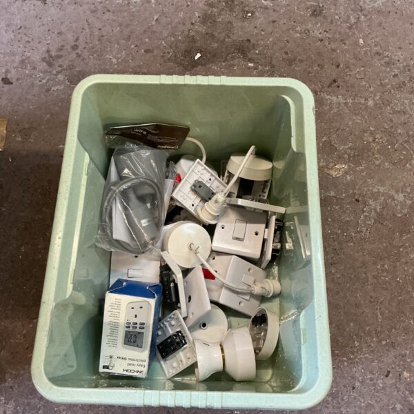 Mixed lot of new electrical sockets and switches.