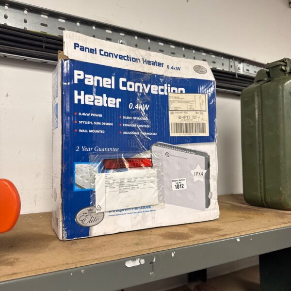 Elite 0.4kW panel heater in original packaging.