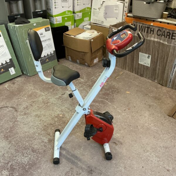 Front view of the A90 exercise bike in a home setting.