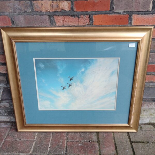 Large framed Frank Wootton Spitfire print titled "Looking for Trouble".