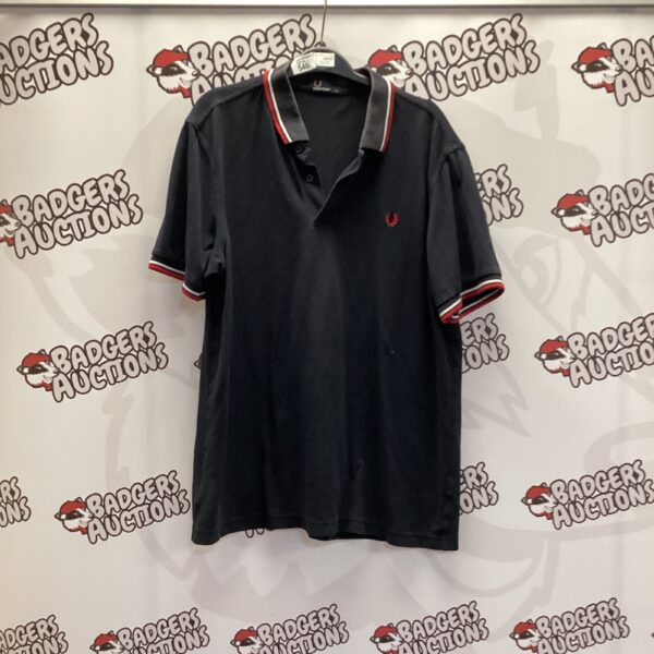 Navy blue Fred Perry polo shirt size XL with twin tips.