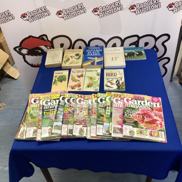 Collection of garden and wildlife books and magazines.