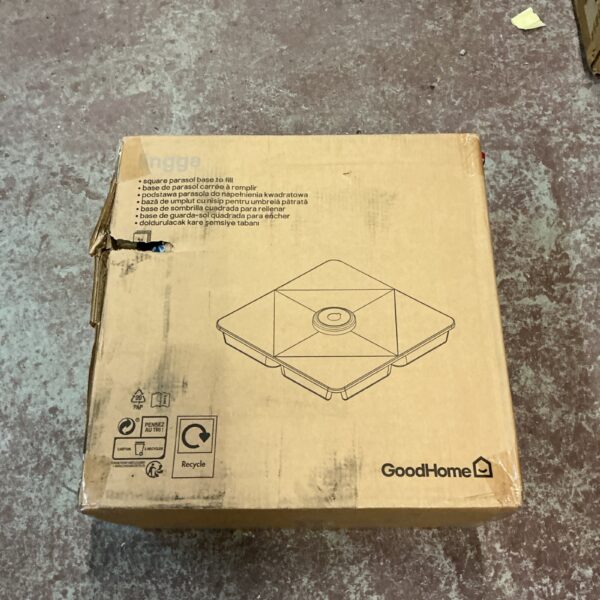 Goodhome square parasol base for garden patio use.