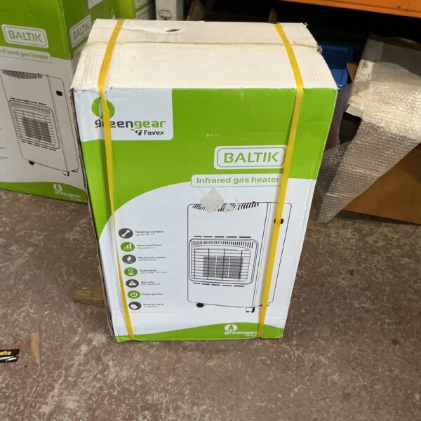 New Green Gear Baltik infrared gas heater in original box.