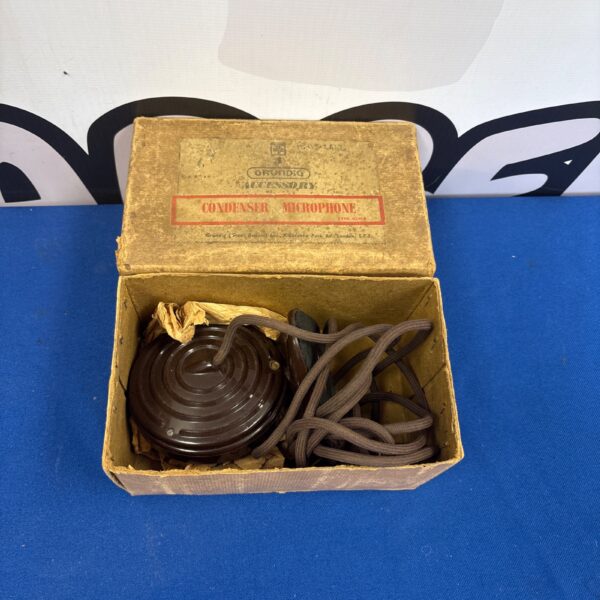 Vintage Grundig condenser microphone in its original box.