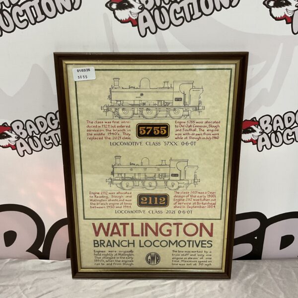 Vintage GWR poster featuring locomotive 5755 on the Watlington branch line.