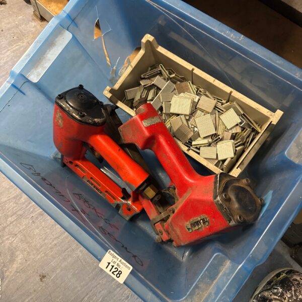 Vintage pneumatic staple guns from Haubold and Atro, ideal for collectors.