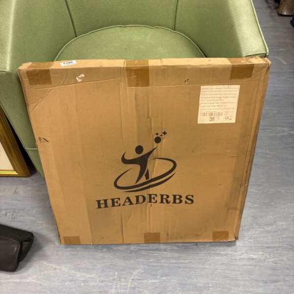 Camouflaged Headerbs pop up tent in original packaging.