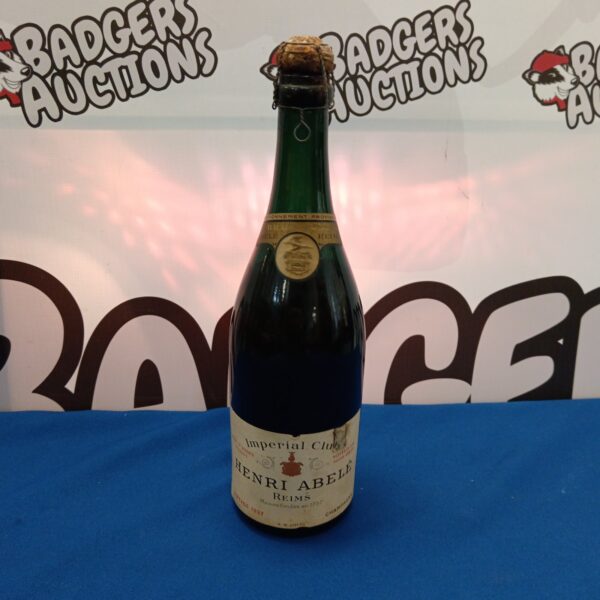 Vintage 1937 Henri Abele Imperial Club Champagne bottle.