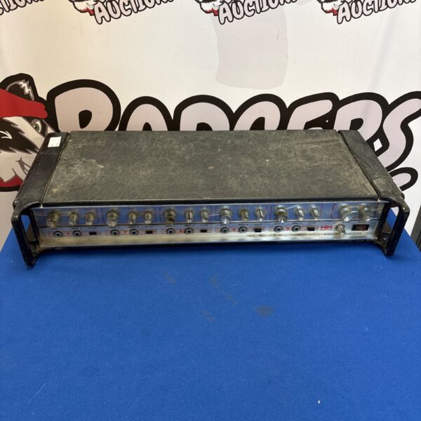 Vintage HH Electronic MA-100 PA mixer head for audio setups.
