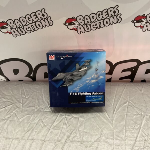 HobbyMaster F-16 Fighting Falcon diecast model, detailed scale replica.