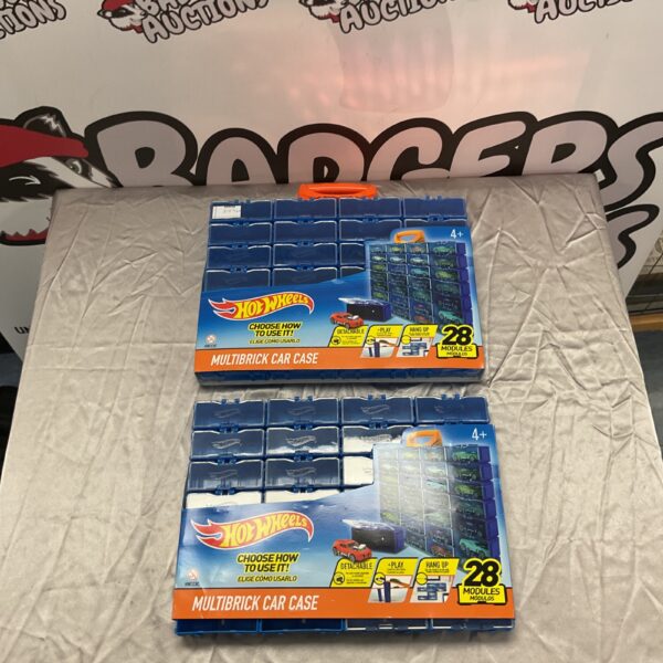 Hot Wheels MultiBrick Car Case lot for diecast car storage and display.
