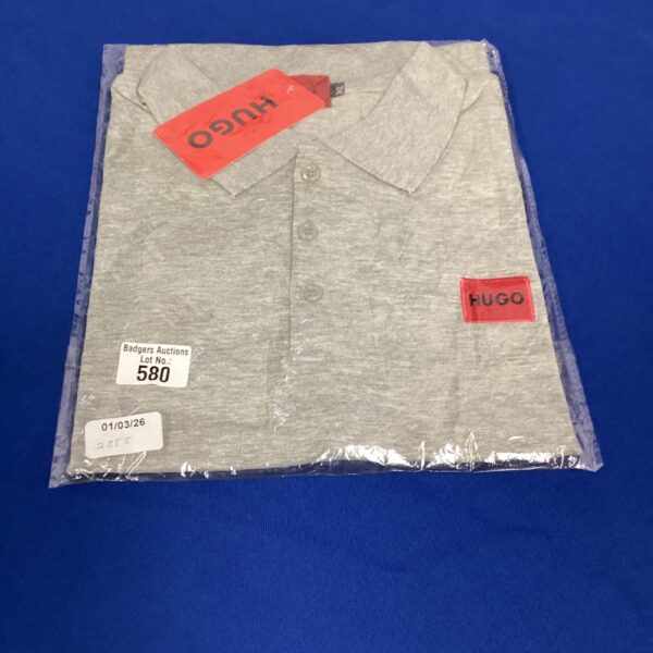 New Hugo Boss style XL polo shirt, sealed in packaging.