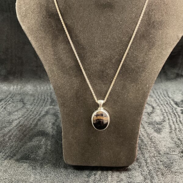 925 Silver blue john pendant 20” necklace