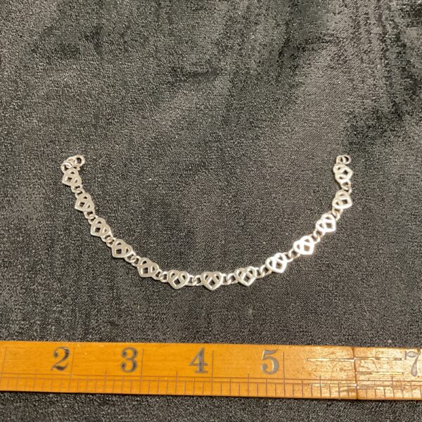 925 Silver Heart link bracelet 10.4g