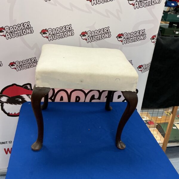 Antique Victorian Mahogany Upholstered Stool