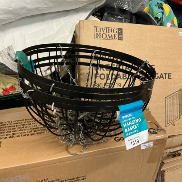 Three metal hanging baskets