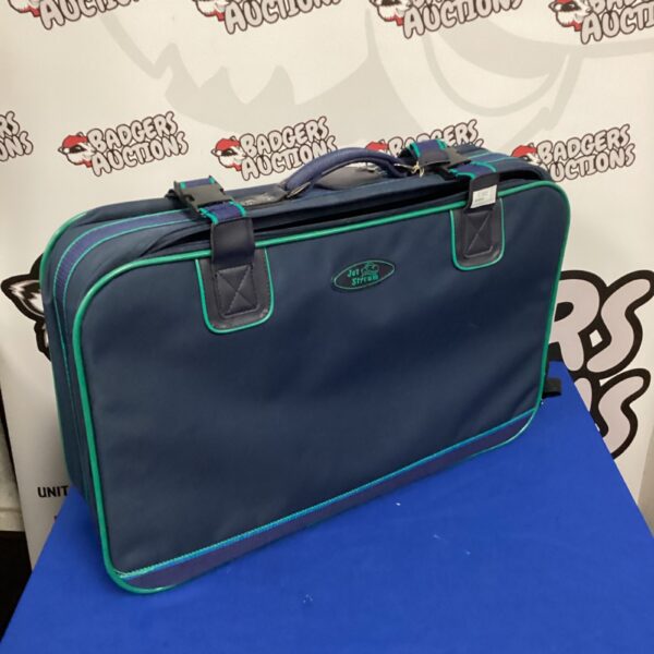 Vintage Jet Stream luggage bag, retro travel accessory.