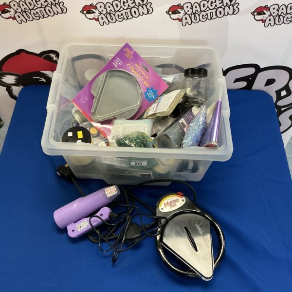 Jewellery making kit with heat gun and metal melting pot.
