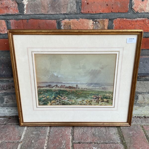 John Gutteridge Sykes watercolour painting of an English countryside landscape.