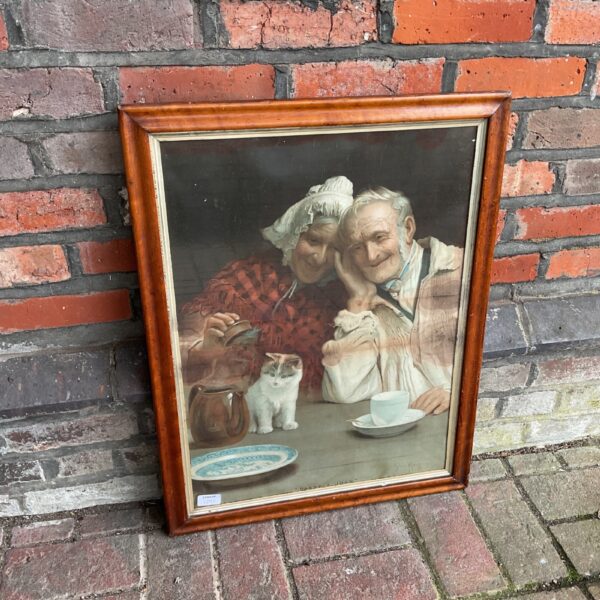 Vintage John Morgan Darby & Joan print depicting an elderly couple.