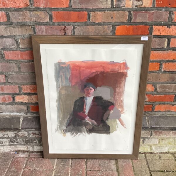 Vintage watercolour painting of a judge in a courtroom setting.