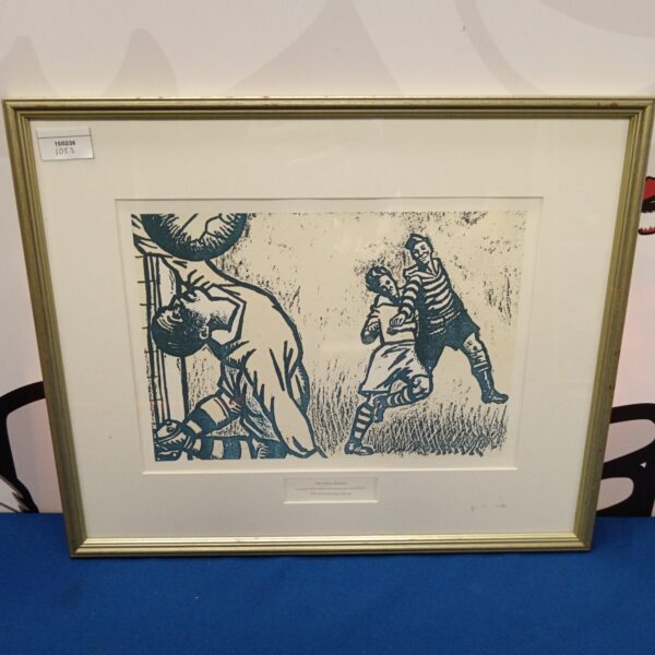 Limited edition Keith Prowse football print depicting a cup final at Wembley.