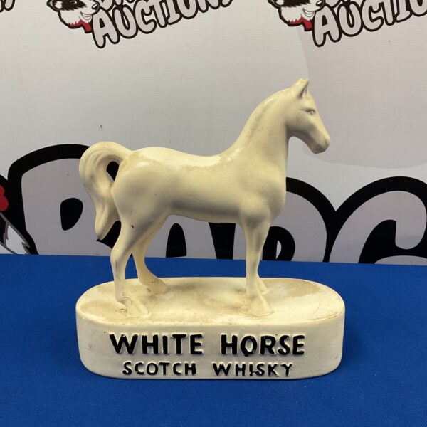 Vintage Kelabow ceramic white horse scotch whisky ornament