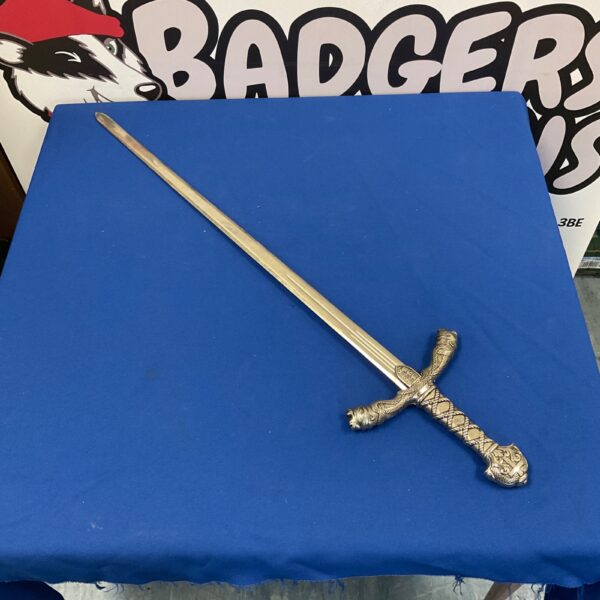 Detailed stainless steel Knights Templar decorative sword replica.