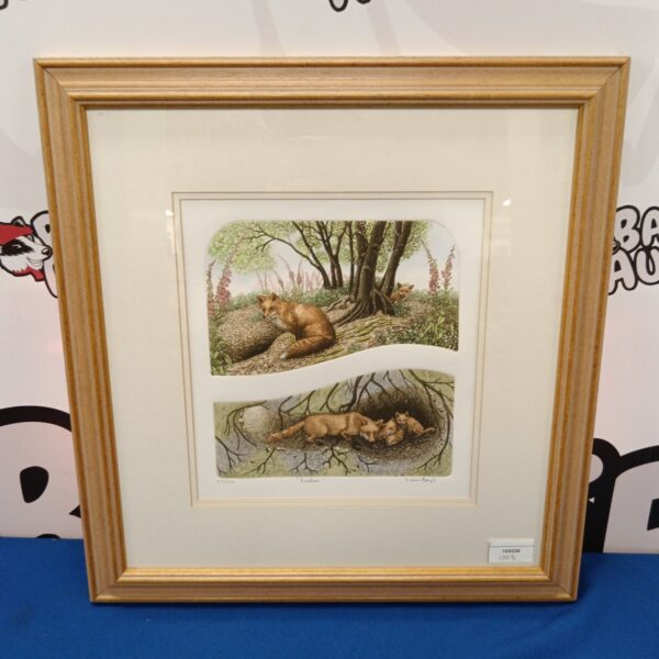 Signed Laura Boyd fox print, "Fox Loves", wildlife art.