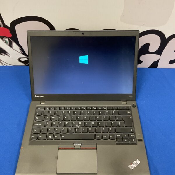 Front view of a used Lenovo Thinkpad laptop.