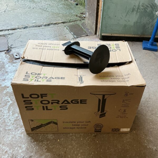 Box of loft storage stilts for attic and loft conversions.