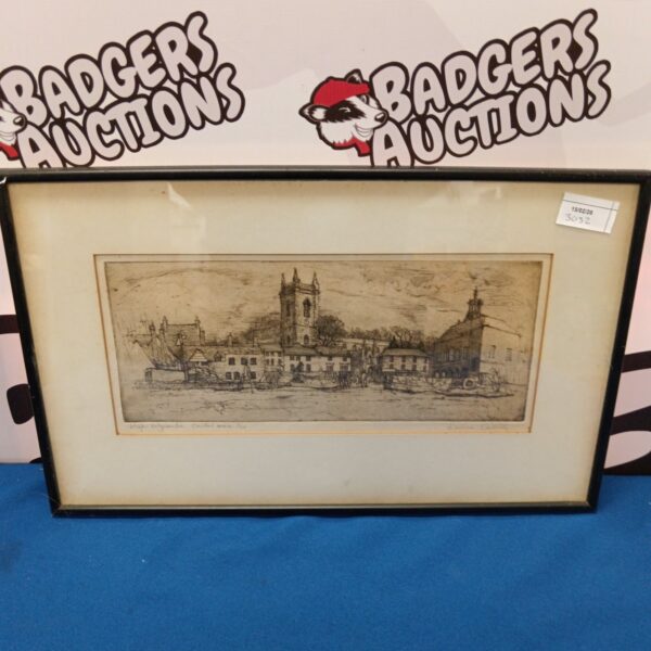 Signed Lorna Cassidy print of High Wycombe townscape.