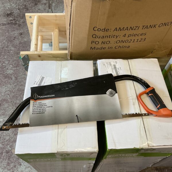 Used Magnusson bow saw, a classic garden tool for wood cutting.